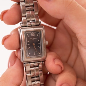 Michel Herbelin Newport vintage French square women's watch BRIGHT STONE SHADOW quartz