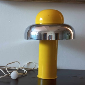 Vintage Hungarian Op Team Desing yellow Bauhaus table lamp