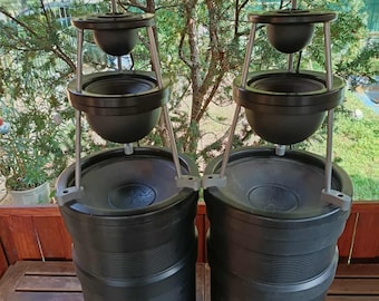 Futuristic Design vtg French Davis open tower speaker set