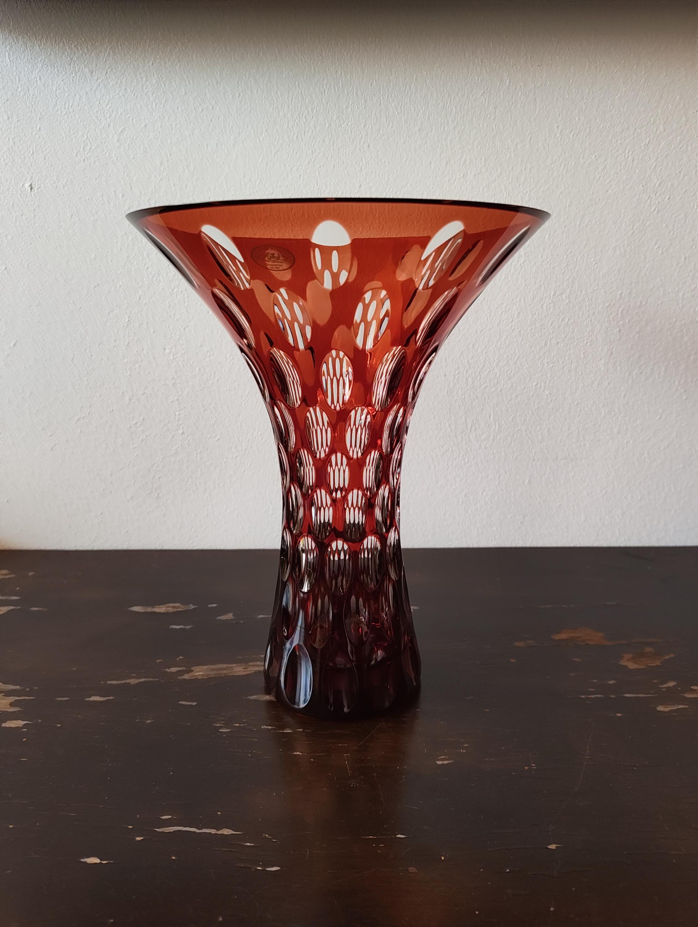 Hungarian Ajka Crystal Vase - Etsy