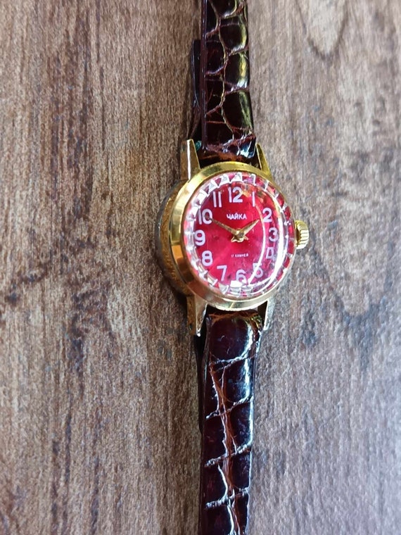 Chaika Russian mechanical red women's watch