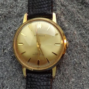 Splendor Vintage Swiss Mechanical Golden Men's Wristwatch NOS - Etsy