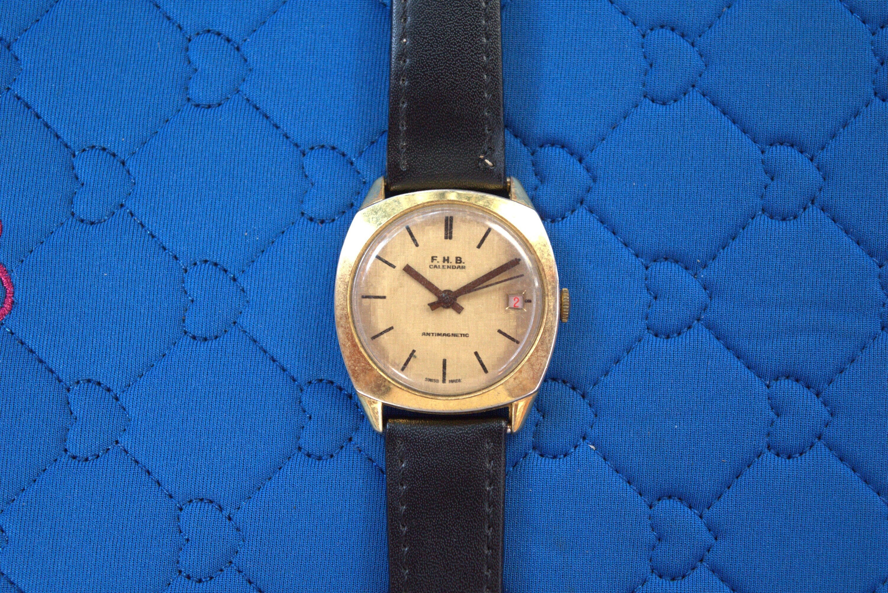 F.H.B. WATCH スイス製 手巻き 機械式 ヴィンテージ 動作品 Fhb watch