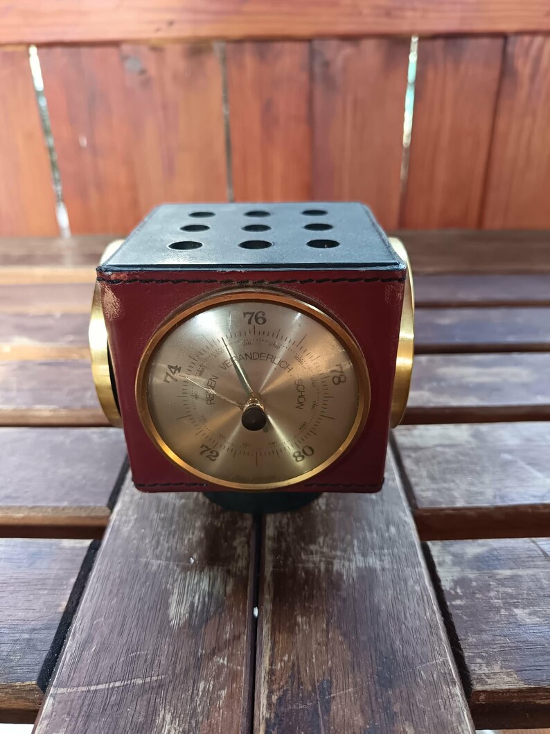 Vtg alemán Regen Veranderlich Schon estación meteorológica portaplumas de mediados de siglo imagen 6