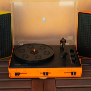 Ziphona Combo GDR space age design record player ORANGE AVALON SUNSEt