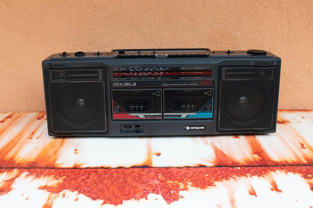 Hitachi W27 BLACK BANJO BOOGIE Double Cassette Boom Box - Etsy