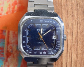 VTG Poljot Russian blue square automatic men's watch