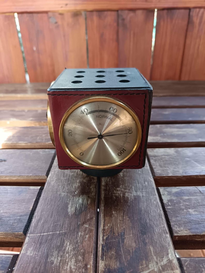 Vtg alemán Regen Veranderlich Schon estación meteorológica portaplumas de mediados de siglo imagen 3