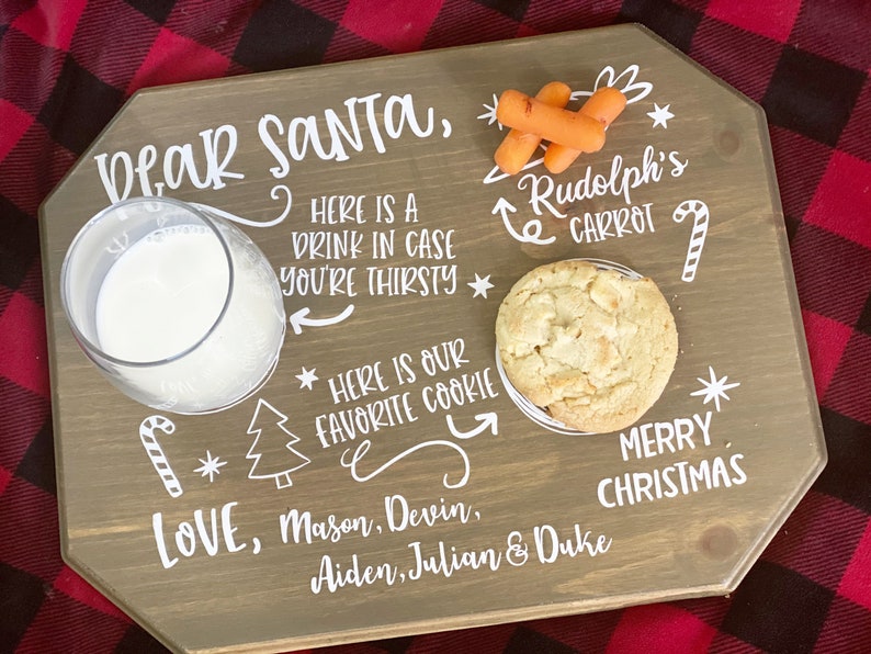 Santa Cookie Tray/ Wood Dear Santa Tray Etsy
