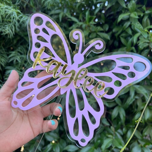 Tortenaufsatz „A Little Butterfly Is On Her Way“ – Schmetterlings-Deko Für Baby-Party, 20x16cm