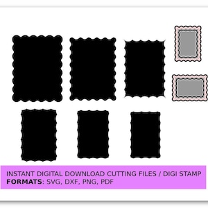 6 Mats in Different Sizes and Shapes for Layering on Cards, Box Lids, Gift Tags etc.  Digital Download Cutting Files: svg dxf png pdf