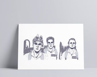 Ghostbusters Illustration Print - A4 Movie Art