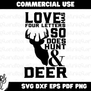 Ciervo es 4 letras Caza SVG, Buck svg, Caza svg, Regalo para él, Caza divertida svg, Manly svg, descarga digital, archivo cortado para cricut
