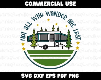 Not all who wander are lost Camper svg Cricut cut file Camping sign Camper decor