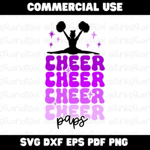 Cheer Paps SVG, svg de pom-pom girl, chemise Cheer pour grand-père, svg cheer rétro, Paps svg, téléchargement numérique, fichier coupé pour cricut