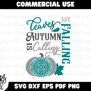 L'automne m'appelle et je dois y aller SVG | Citrouille avec volutes et feuilles coupées fichier | Citation d'automne SVG pour Cricut et Silhouette | Décoration d'automne SVG