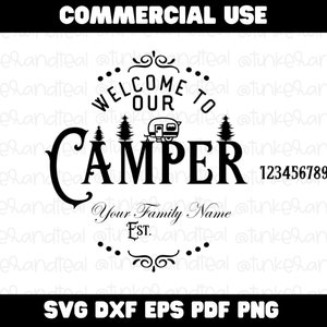 Plaque de porte personnalisée Bienvenue dans notre camping pour camping-car Plaque de porte de camping Cadeau de mariage Plaque de porte personnalisée Plaque de bienvenue
