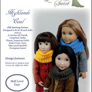 PDF Knitting Pattern SS1740-K01. Highlands Cowl for 16-20-inch dolls like A Girl for All Time, Carpatina, American Girl, Sasha image 2