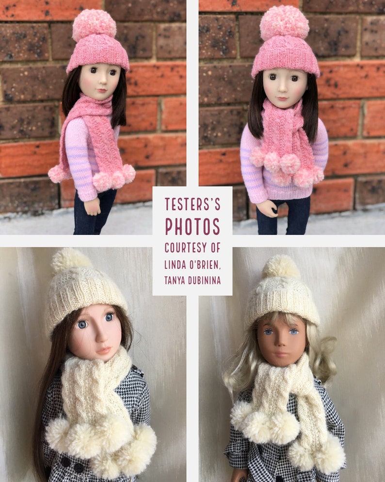 PDF Knitting Pattern SS2016-K20. Elsa Hat and Scarf for 16-inch dolls like A Girl for All Time and Sasha. image 8