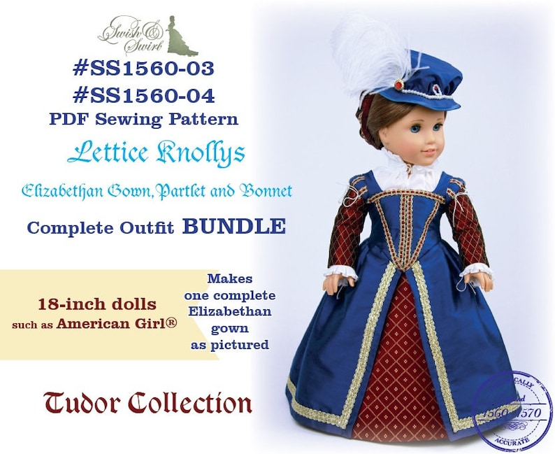 PDF Pattern Bundle #SS1560-03 & #SS1560-04. Lettice Knollys Elizabethan ...