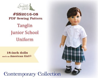 PDF Pattern #SS2016-08. Tanglin Junior School Uniform for 18-inch dolls such as American Girl®