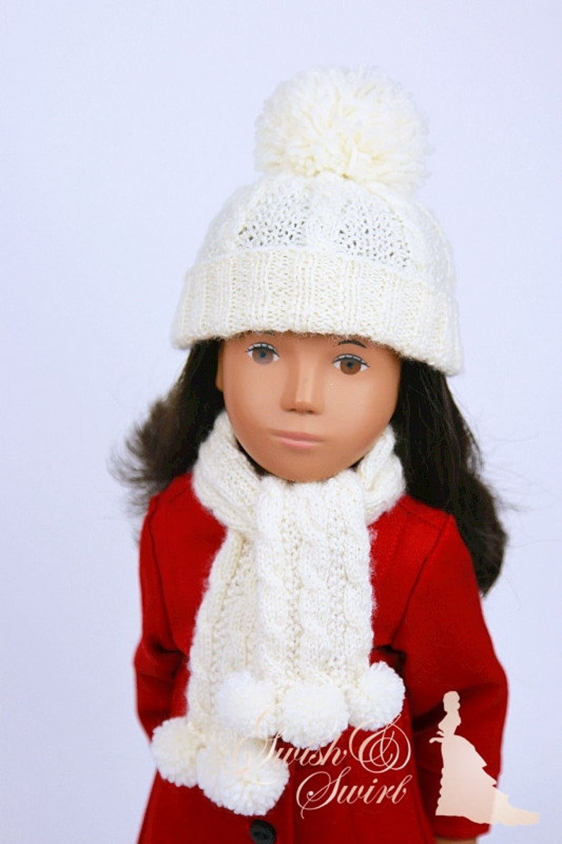 PDF Knitting Pattern SS2016-K20. Elsa Hat and Scarf for 16-inch dolls like A Girl for All Time and Sasha. image 4