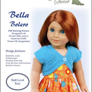 PDF Knitting Pattern SS2016-K15. Bella Bolero for 18-inch dolls such as American Girl®. image 2