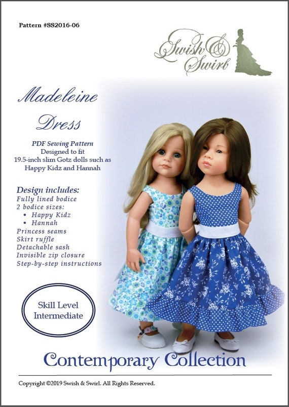 PDF Pattern SS2016-06. Madeleine Dress for 19.5-inch Dolls 