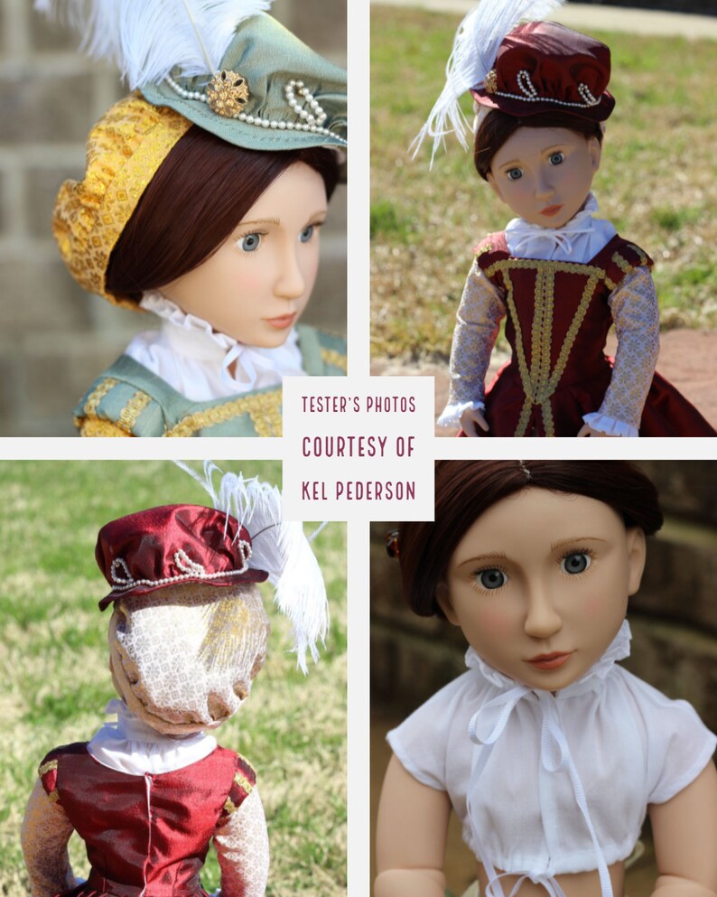 PDF Pattern #SS1560-02. Lettice Knollys Elizabethan Partlet and Bonnet ...