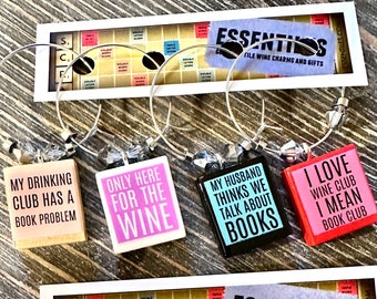 Book Club Funny Truths Custom Scrabble Tile Wine Glass Charms