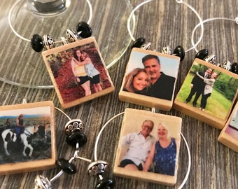 Custom Photo Wine Charms - Your pictures, images, ideas or sayings