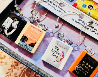 Book Club Book Cover Wine Charms - Your Choice of Books, Sayings or Photos