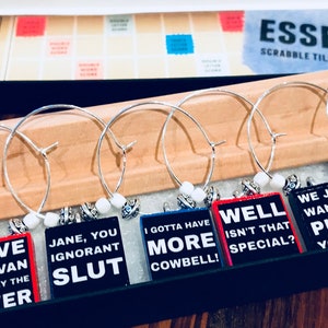 Seinfeld Inspired Scrabble Tile Wine Charms Yada Yada Seinfeld Inspired Scrabble Tile Wine Charms Yada Yada