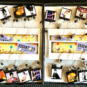 Custom Album Cover Wine Charms Scrabble Tiles with Your Choice of Artist image 1