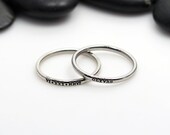 Hand-Stamped Dainty Stackable 2mm Stainless Steel Name Ring - TYPEWRITER FONT