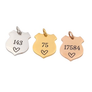 Personalized Number Charm | Police Officer Badge | LEO | Custom | Build Your Own | DIY - Bulk | Wholesale Options Available
