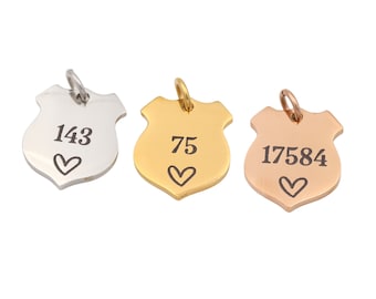 Personalized Number Charm | Police Officer Badge | LEO | Custom | Build Your Own | DIY - Bulk | Wholesale Options Available