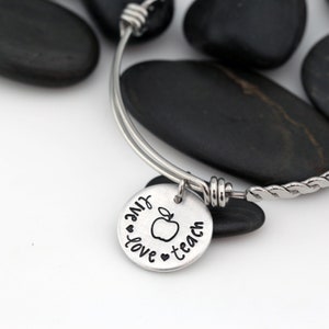Teacher Appreciation Bangle | End of School Year Teacher Gift | Teacher Thank You Gift | Gift Idea For Teacher | Live Love Teach