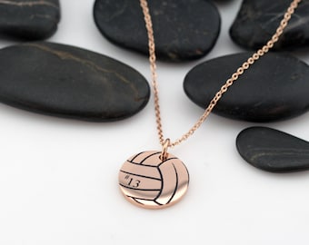 Volleyball Mom Necklace - ROSE GOLD | Personalized Number Jewelry For Sports Athlete