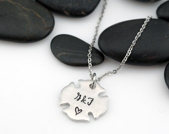 Personalized Couples Initials Necklace | Maltese Cross | Firefighter | Custom Jewelry