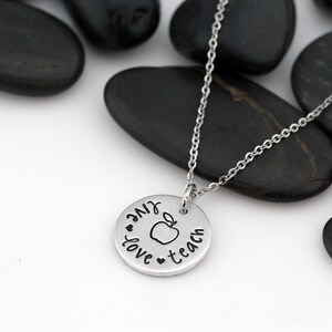 Teacher Appreciation Necklace | End of School Year Teacher Gift | Teacher Thank You Gift | Teacher Gift Idea | Live Love Teach