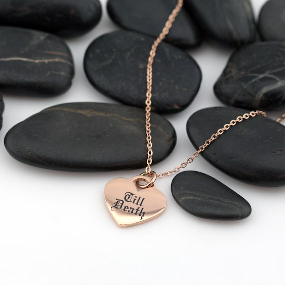 Till Death Heart Necklace Wedding Vow Anniversary Jewelry Gift