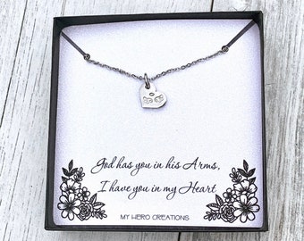 Memorial Angel Wing Heart Necklace | Pregnancy Infant Loss | Miscarriage Support | Dainty Memorial Gift - M7