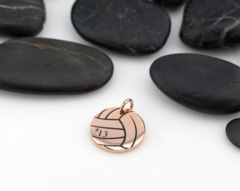 Volleyball Mom Charm - ROSE GOLD | Personalized Number Jewelry For Sports Athlete | Build Your Own | DIY - Wholesale Options Available