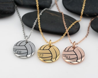 Volleyball Mom Necklace - Silver • Gold • Rose Gold | Personalized Number Jewelry For Sports Athlete | Team Gift Idea