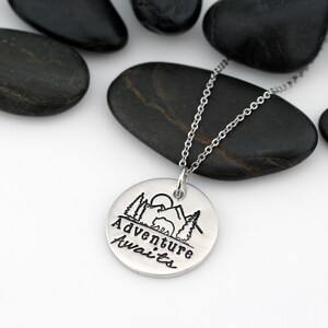 Custom Adventure and Outdoor Lovers Scenery Necklace | Mountain | Camping | Adventure Awaits