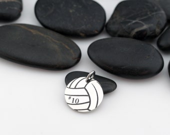 Volleyball Mom Charm - SILVER | Personalized Number Jewelry For Sports Athlete | Build Your Own | DIY - Bulk | Wholesale Options Available