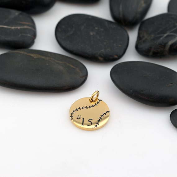 Baseball or Softball Mom Charm GOLD Personalized Number