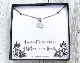 Memorial Angel Wing Heart Necklace | Pregnancy Infant Loss | Miscarriage Support | Dainty Memorial Gift - M4