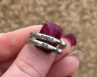 Personalized Mother's Ring | Stackable Name Ring | Custom Ring | Stacking Name Rings | Gift For Mom | New Baby Gift Idea